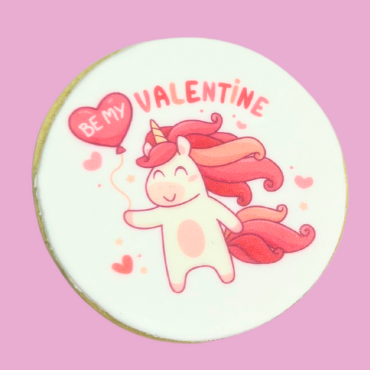 Be My Valentine Unicorn Cookie