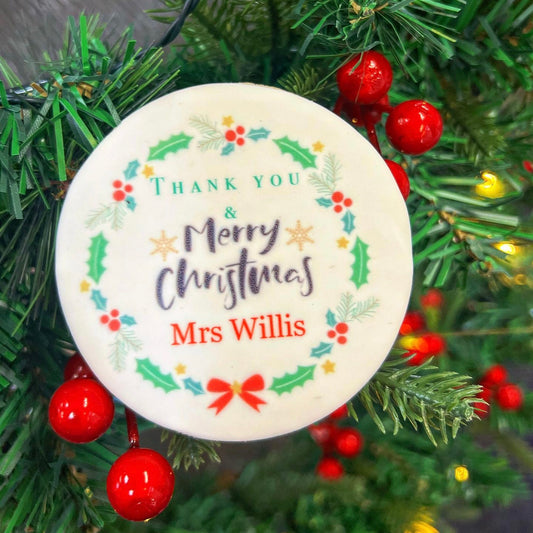 Personalised Teacher Thank you Cookies- Xmas