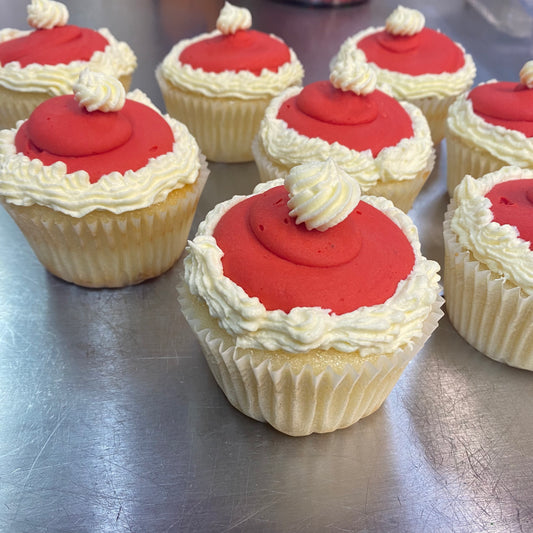 Santa Hat Cupcakes