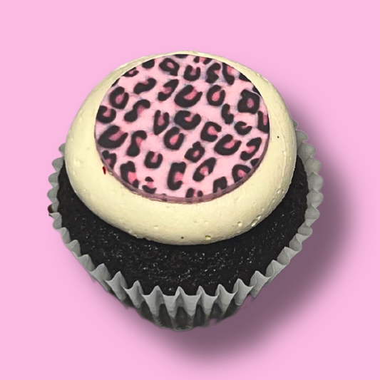 Leopard Print Chocolate Cupcake