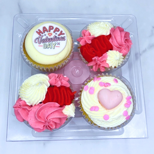 Valentines 4 Pack of Cupcakes
